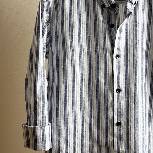 Breathable Cotton Striped Men's Shirt