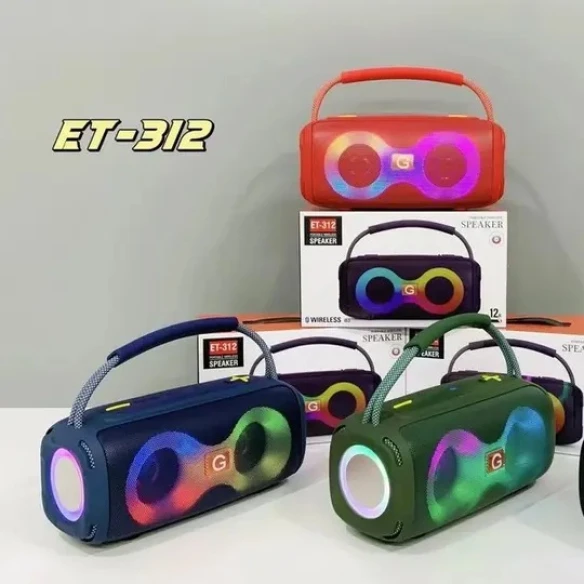 ET-312 Portable Dual Speaker Wireless Bluetooth Speaker with RGB LED Light