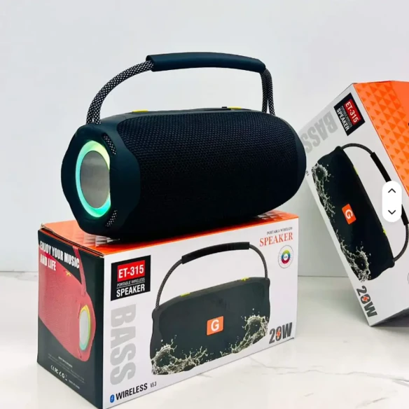ET-315 20W Portable Wireless Bluetooth Speaker with RGB LED Light