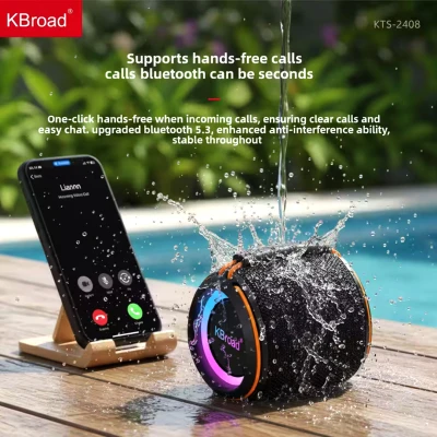 KTS-2408 Waterproof Bluetooth Speaker | 12W Hi-Fi Super Bass & RGB Light