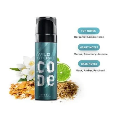 Wild Stone Code Steel No Gas Body Perfume for Men (120ml)