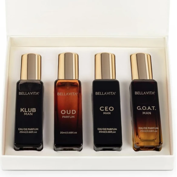 BellaVita Luxury Perfume Gift Set for Men (4 x 20ml Pack)